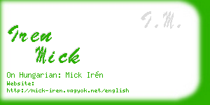 iren mick business card